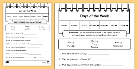 Math Display Pack Days of the Week Display Pack