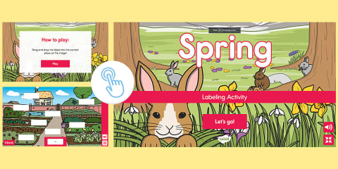 Spring Interactive Click and Learn Digital Picture for K-2nd Grade