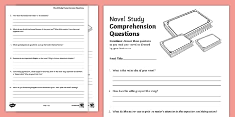 Novel Study Graphic Organizer for 3rd-5th Grade