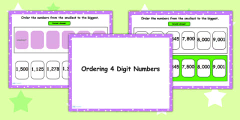 Ordering 4-Digit Numbers Activity Sheets