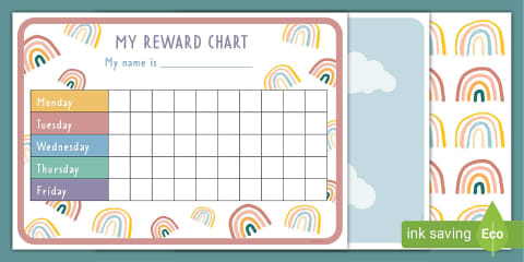 Editable Rainbow Reward Chart