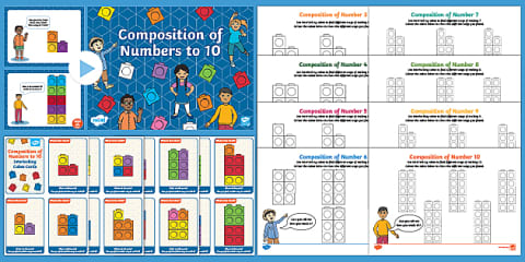 Composing Number 6 Seeing 5 to Make 6, 7, 8 and 9 Composition of Number Flashcards