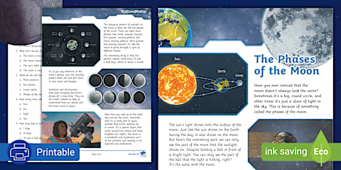 Second Grade All About the Moon Phases PowerPoint & Google Slides