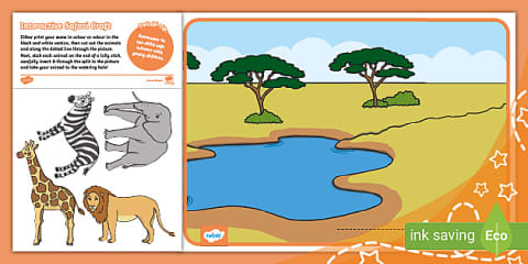 Preschool - Themes- African Animals - Worksheet - African Animal Tracing