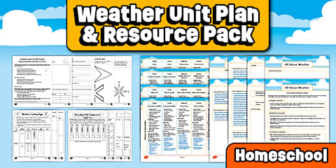 Weather Homework Design Outdoor Learning: Different Types of Weather Activity Pack for Homeschool
