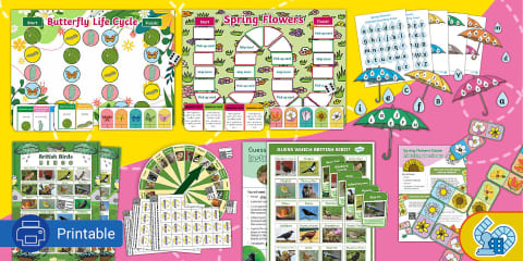 Spring Flowers Editable Blank Board Game - Spring Activities
