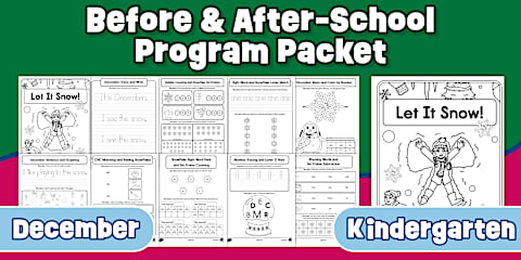 Kindergarten 12 Month Before and After-School Bundle