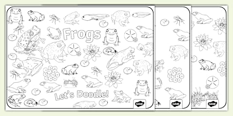 Frog Coloring Bookmarks
