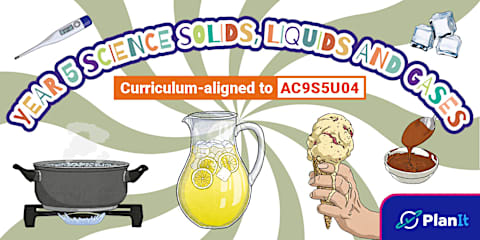 Solids, Liquids and Gases Display Banner