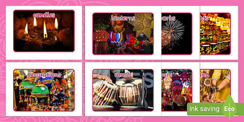 Diwali Rangoli Pattern Cut and Stick Matching Collage Activity Pack