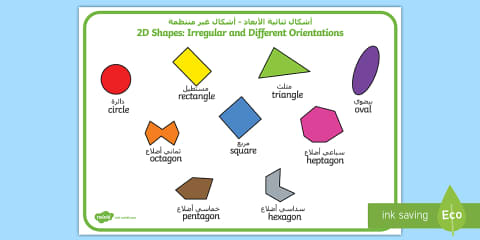 3D Shape Word Mat Arabic Translation Short Vowels