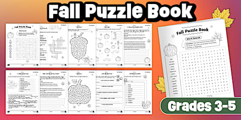 Winter Puzzle Book for 3rd-5th Grade