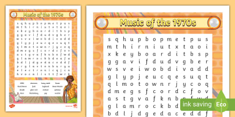 Music of the 1960s Word Search