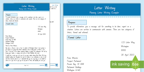 Level 3 Writing - Letter Writing Annotated Exemplar