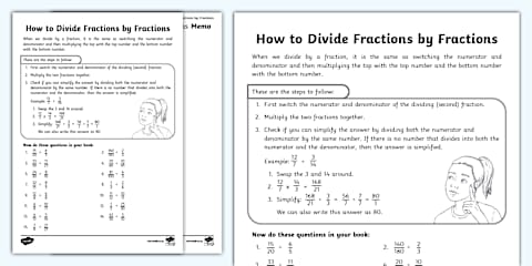 Grade 7 - Maths - How to Multiply Fractions Together - Activity Sheet ...