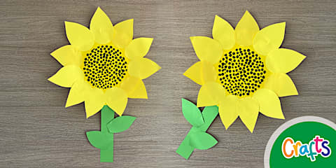 KS1 Sunflower Fork Painting Summer Art Activity