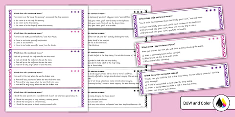 Love Idioms Matching Worksheet for 3rd-5th Grade