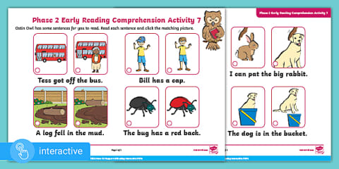 Interactive PDF: Phase 2 Early Reading Comprehension Activity 4
