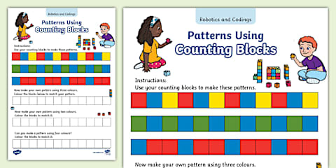 Grade R - Maths - Term 1- Geometric Patterns - Worksheet: Make Patterns ...