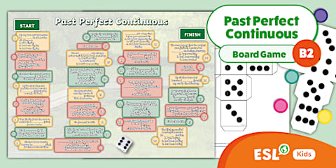 ESL Future Perfect Continuous Board Game [Kids, B2]