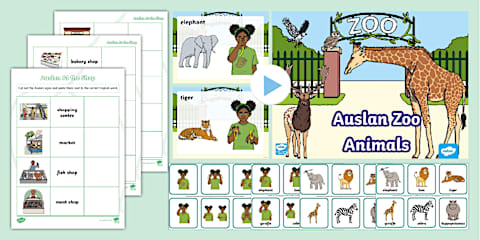 Auslan Zoo Animals Word Cards