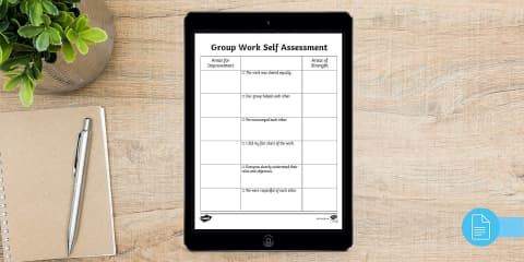 Self Assessment Group Work Worksheet