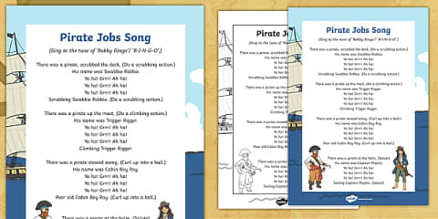 Pirate R Song Pirate Themed Songs and Rhymes Resource Pack
