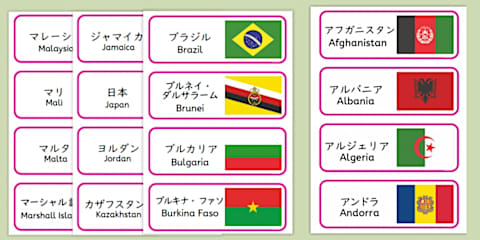 世界 国旗カード（193か国）Country Flag Cards Japanese