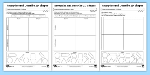 Properties of 2D Shapes Activity (Ages 7 - 8)