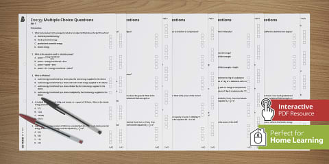 AQA Combined Science: Physics Unit 1 Energy Foundation Revision Mat