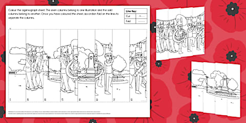 Remembrance Day Poppies Colouring Agamograph