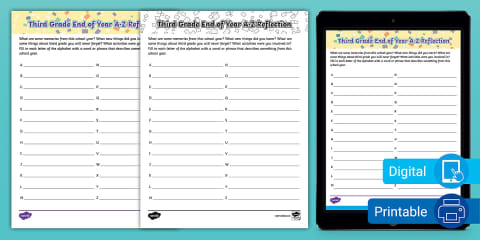 Goodbye, Third Grade! End of Year Worksheet Poster