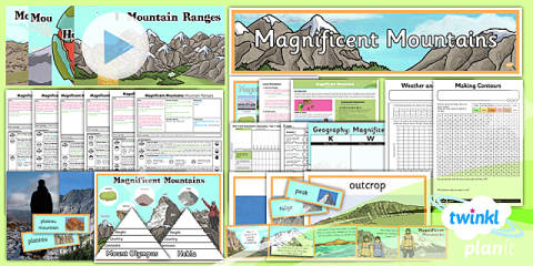 Diagram of a Mountain Years 3-6 Labelling Activity