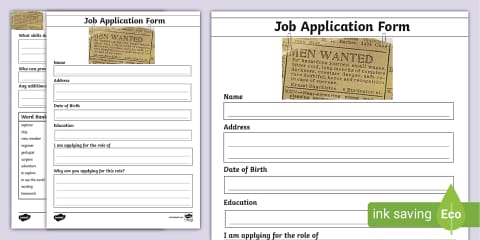 Pro Application Form Job Application Editable Proforma