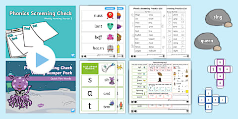 Phonics Screening Levels 2-5 Real and Alien Words Interactive Display Pack