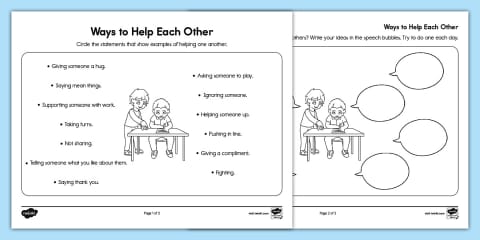 Early Childhood I Can Be a Good Friend Cut and Paste Worksheet