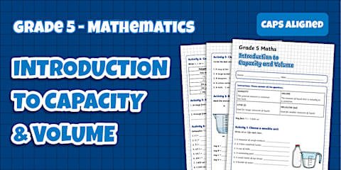 3 Jugs Math Problem Grade 5 - Maths - Term 1 - Capacity and Volume - Activity Sheet (CAPS ...