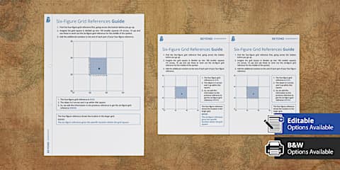 Pirate Treasure Six Figure Grid Reference Map