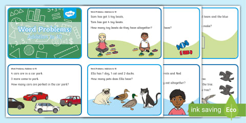 Addition Word Problem Challenge Cards - KS1