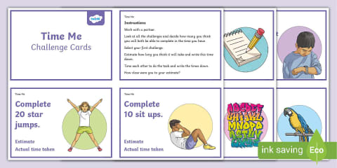Timer Activity Challenge Stopwatch Activity Challenge Cards