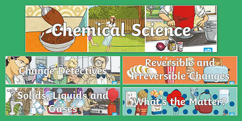 Solids, Liquids and Gases Display Banner