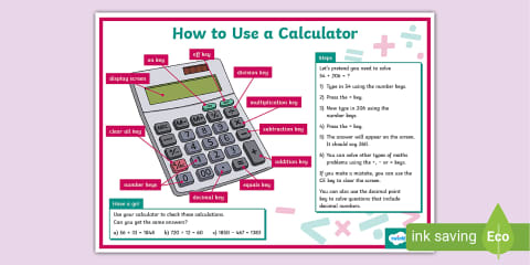 Using a Calculator Worksheets