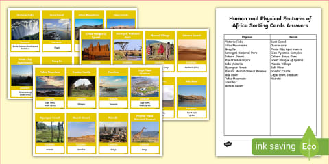 Human and Physical Features of Asia Sorting Cards