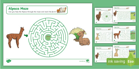 Alpaca Doodle Colouring Page
