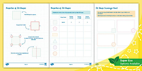 Year 3 Properties of 2D Shapes Activity Sheet