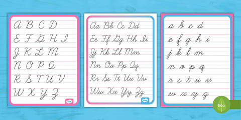 Canadian Cursive Alphabet Desk Strips