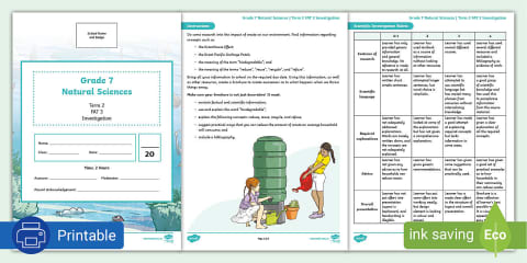 Grade 7 - NS - Term 2 - Practical Project (CAPS Aligned)
