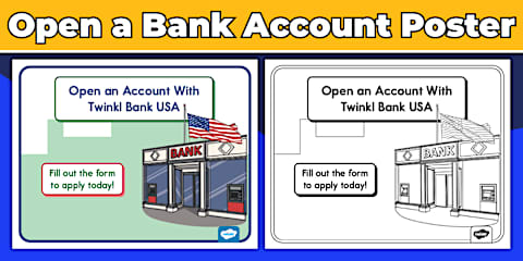 Open Transaction Poster Dramatic Play Banking and Money ATM Posters & Cards