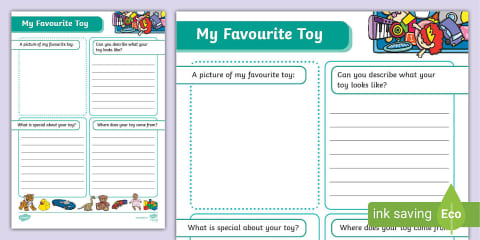 My Favourite Toy Writing Template
