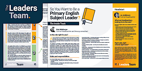 Primary English Leader 'At a Glance' Subject Overview